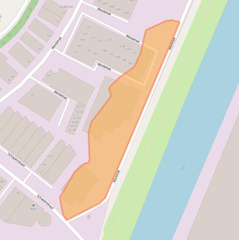 Kaart van postcodegebied 4824AV.