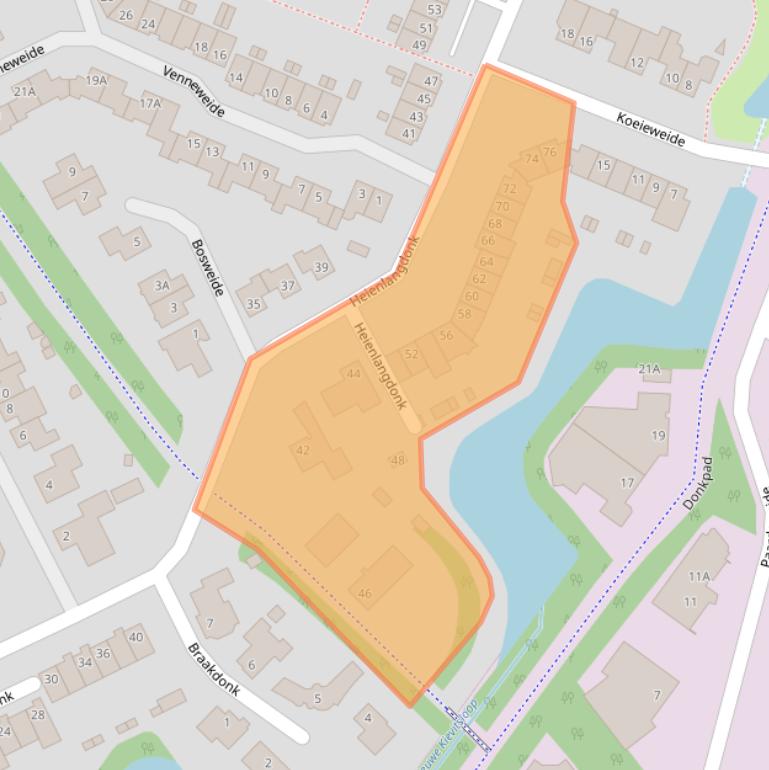 Kaart van postcodegebied 4824EE.