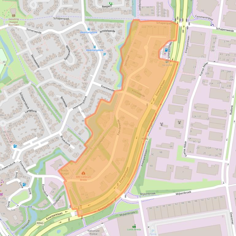 Kaart van postcodegebied 4824EH.