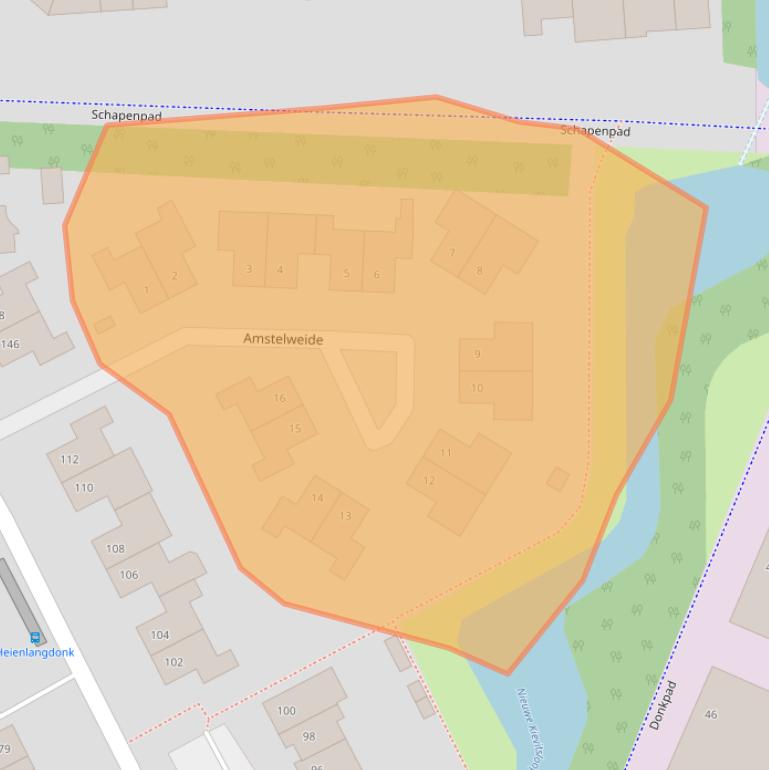 Kaart van postcodegebied 4824EZ.