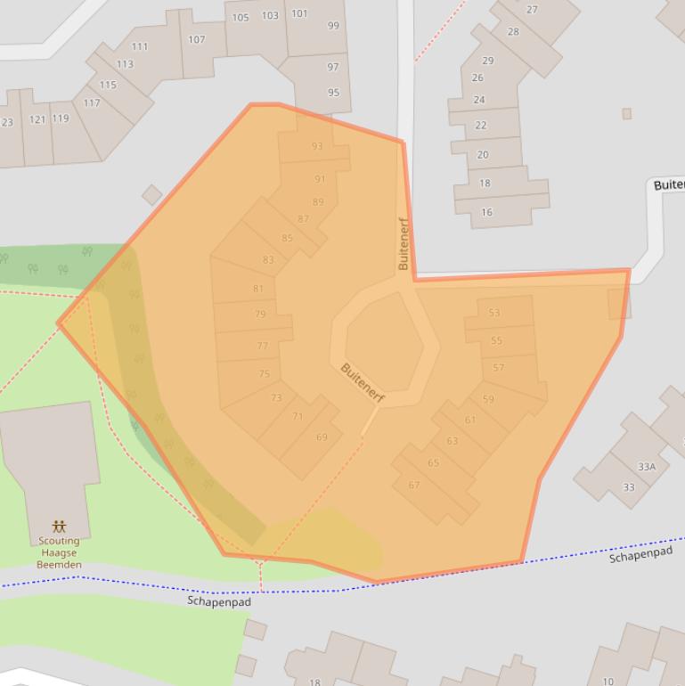 Kaart van postcodegebied 4824HB.