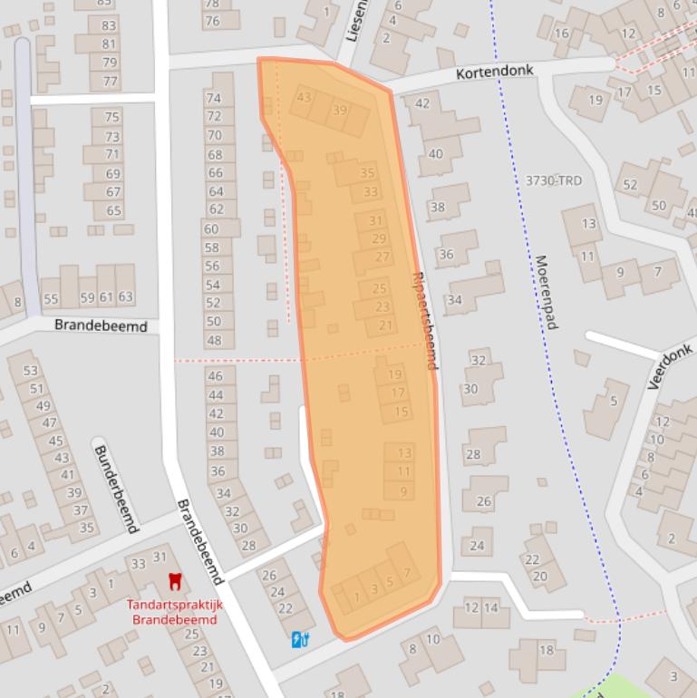 Kaart van postcodegebied 4824NP.