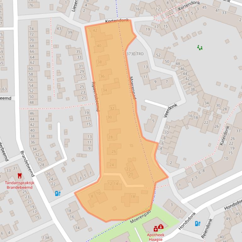 Kaart van postcodegebied 4824NR.