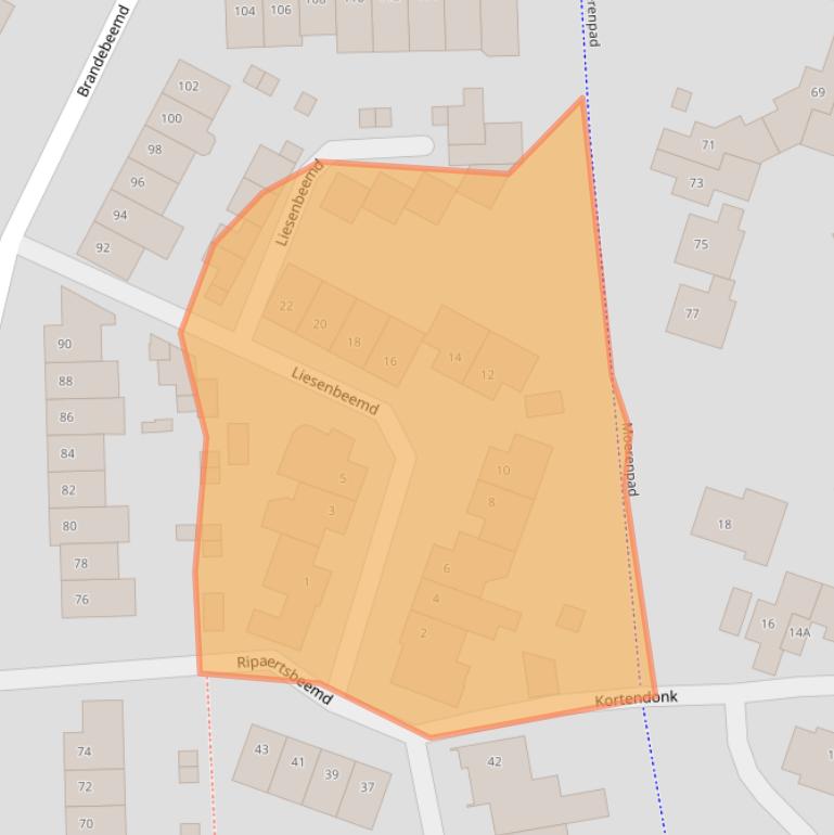 Kaart van postcodegebied 4824NS.