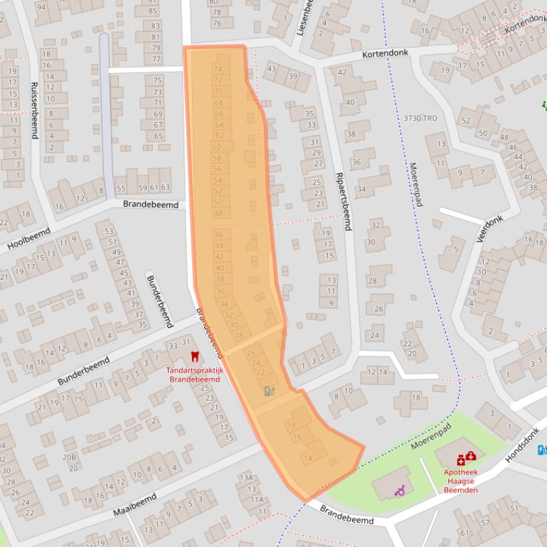 Kaart van postcodegebied 4824NW.