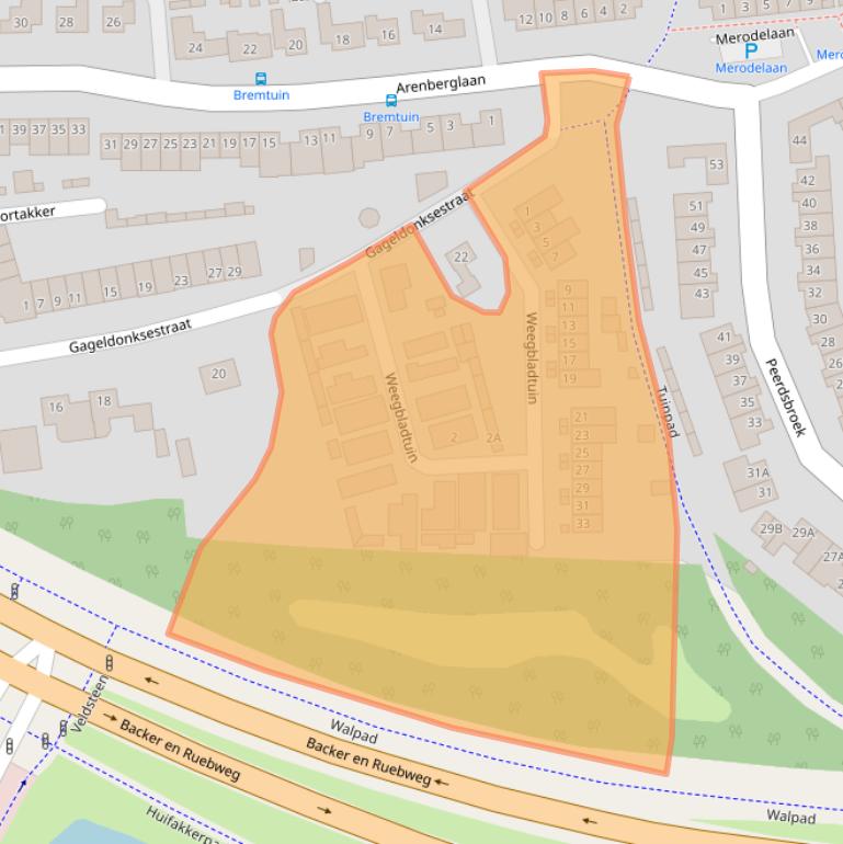Kaart van postcodegebied 4824PZ.