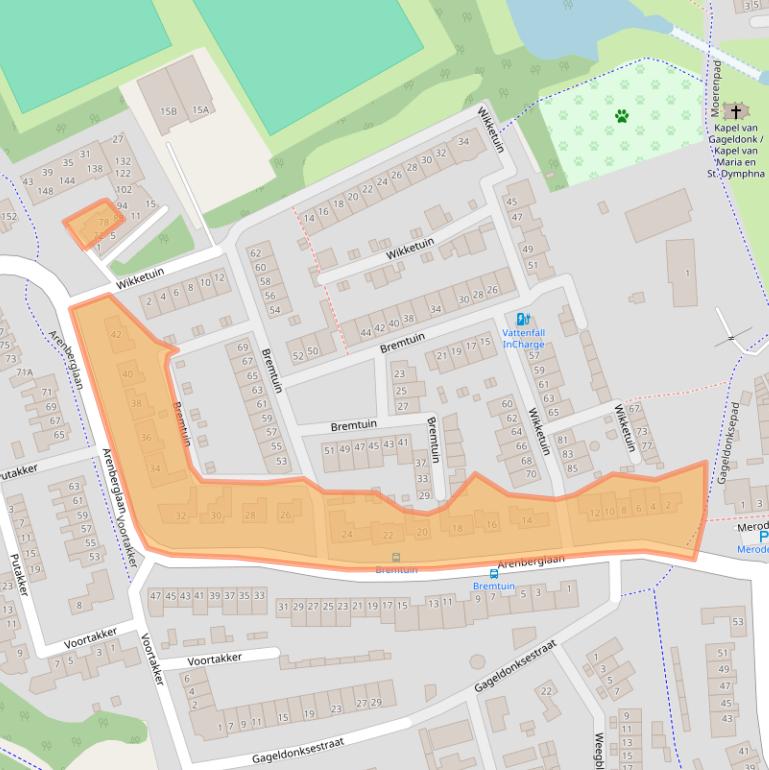 Kaart van postcodegebied 4824RB.