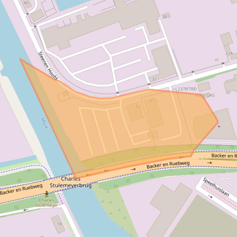 Kaart van postcodegebied 4825AJ.