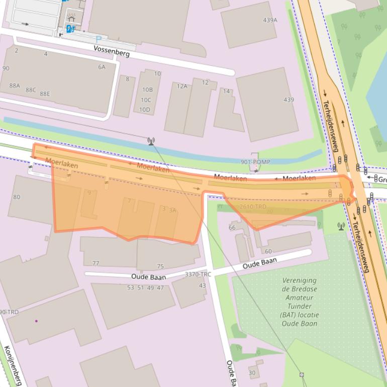 Kaart van postcodegebied 4825AR.