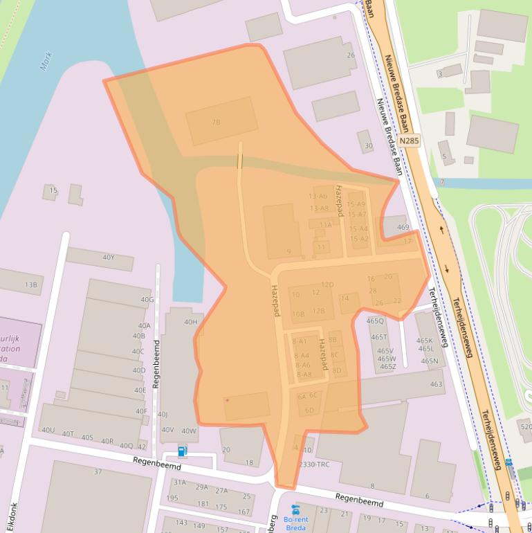 Kaart van postcodegebied 4825AV.