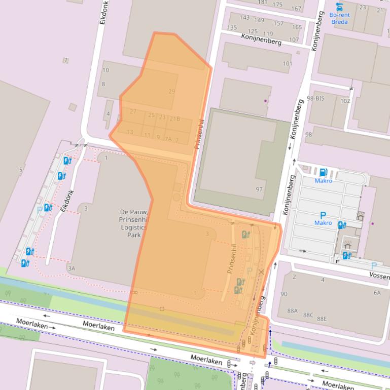 Kaart van postcodegebied 4825AX.