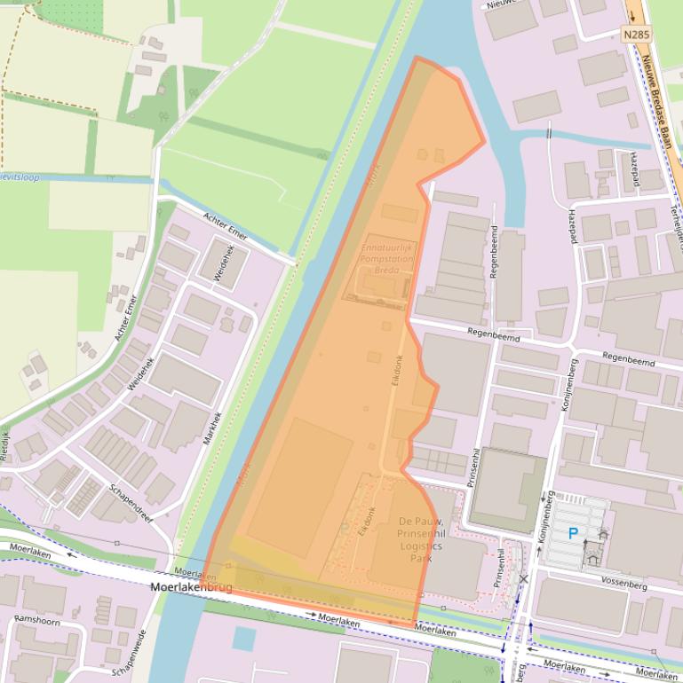 Kaart van postcodegebied 4825AZ.
