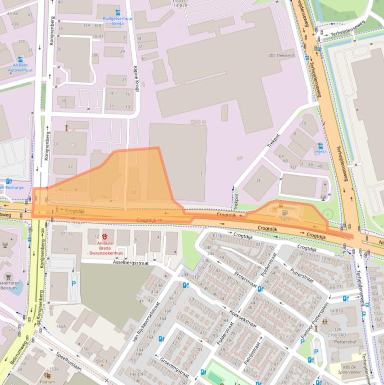 Kaart van postcodegebied 4825BA.