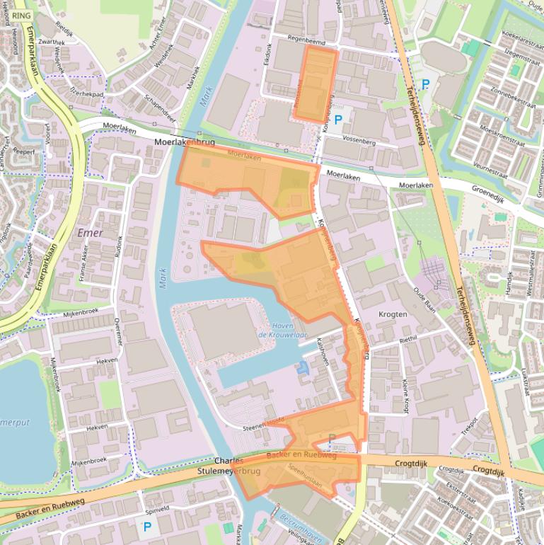 Kaart van postcodegebied 4825BC.