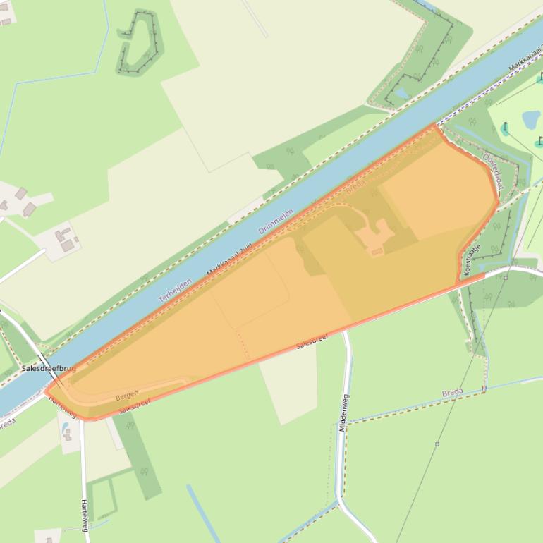 Kaart van postcodegebied 4825BX.