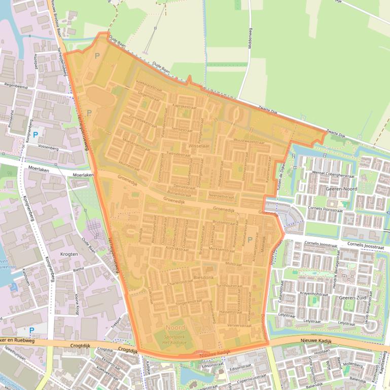 Kaart van postcodegebied 4826.