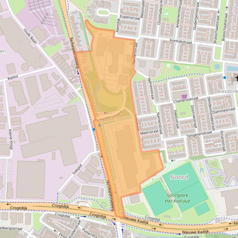 Kaart van postcodegebied 4826AA.
