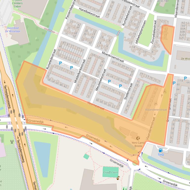 Kaart van postcodegebied 4826AG.
