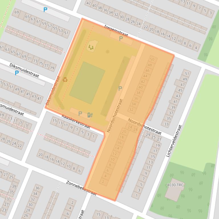 Kaart van postcodegebied 4826BB.