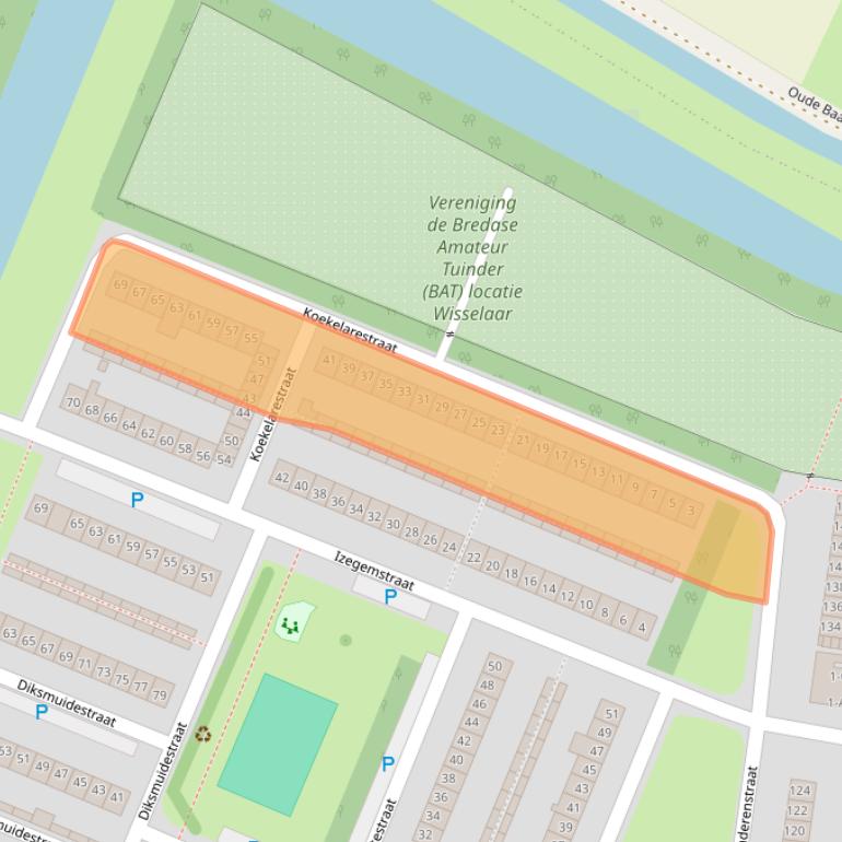 Kaart van postcodegebied 4826BH.