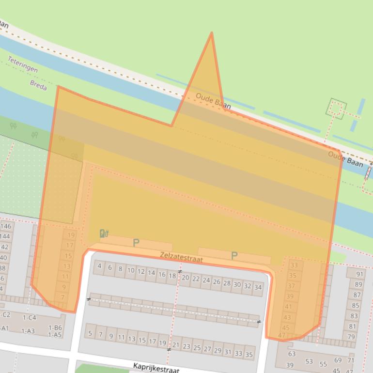 Kaart van postcodegebied 4826CA.