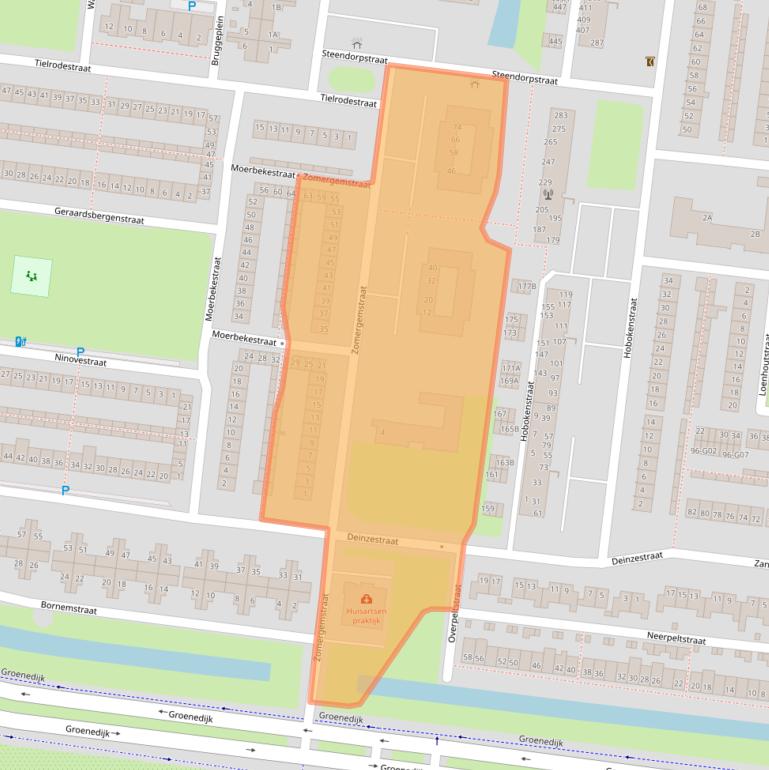 Kaart van postcodegebied 4826CW.