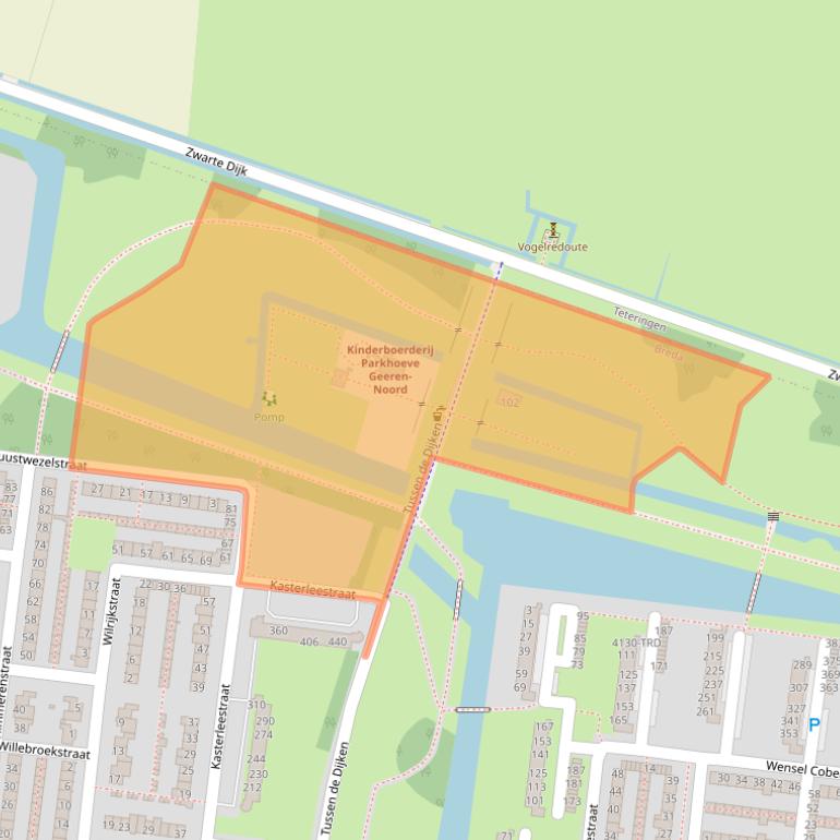 Kaart van postcodegebied 4826GW.