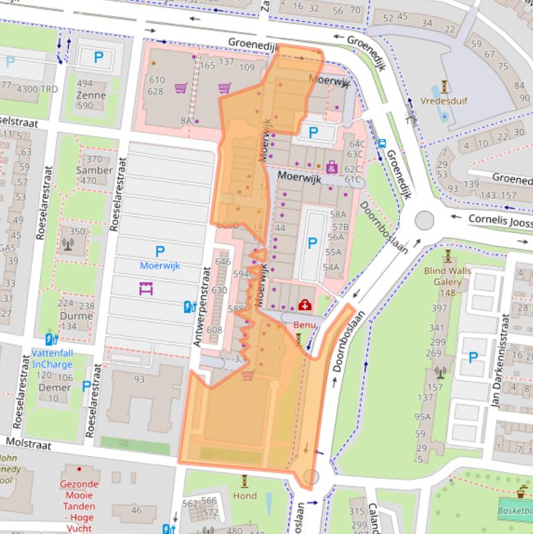 Kaart van postcodegebied 4826HN.