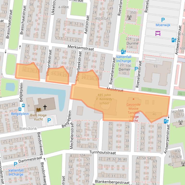 Kaart van postcodegebied 4826KA.