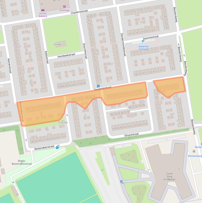 Kaart van postcodegebied 4826LE.