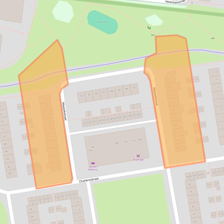 Kaart van postcodegebied 4826LR.