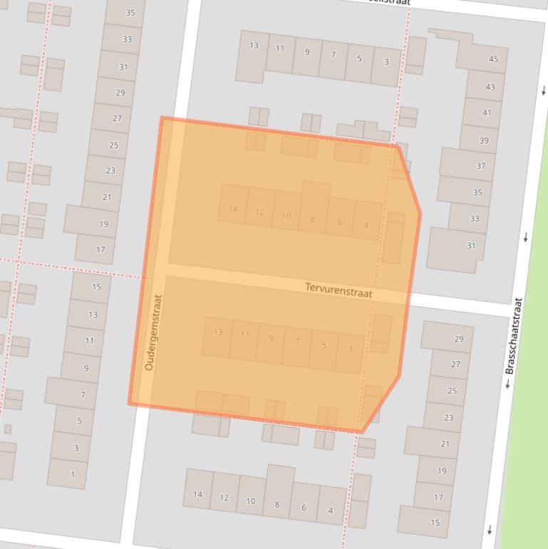 Kaart van postcodegebied 4826PJ.