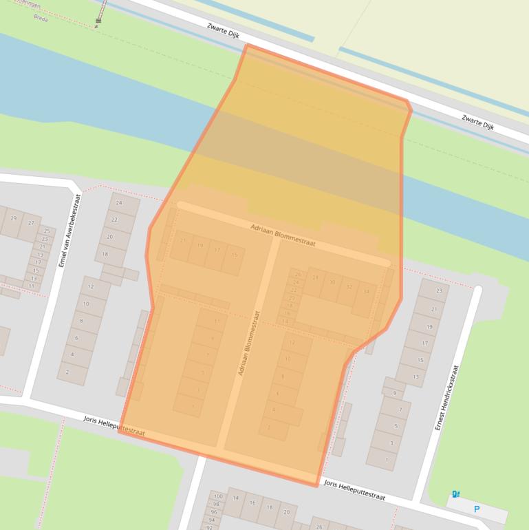 Kaart van postcodegebied 4827CC.