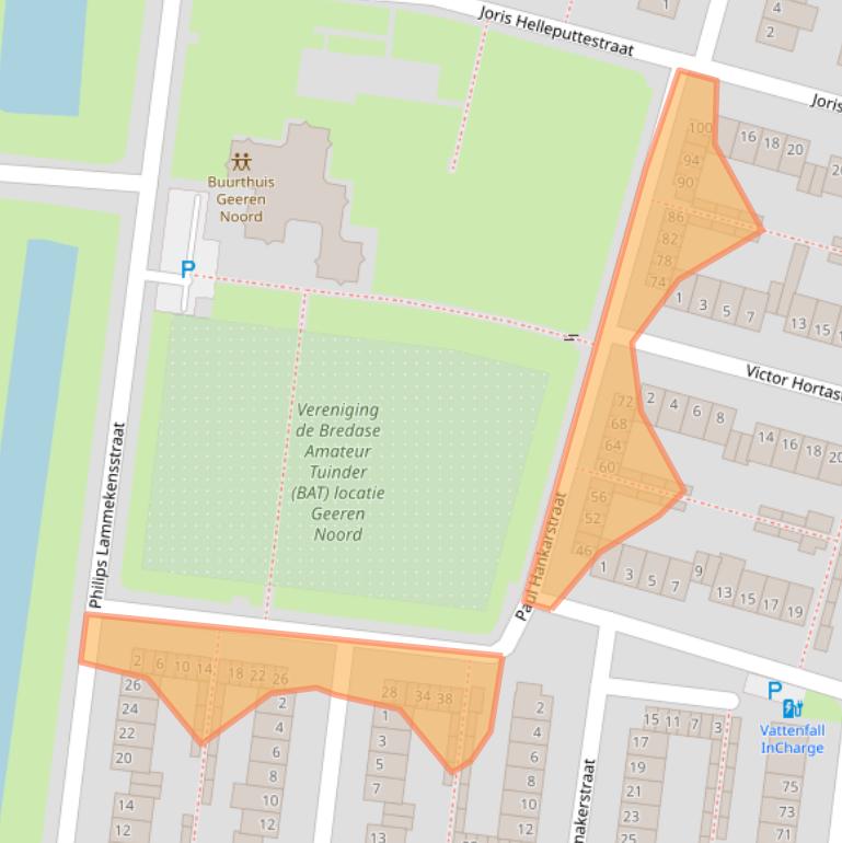 Kaart van postcodegebied 4827CL.