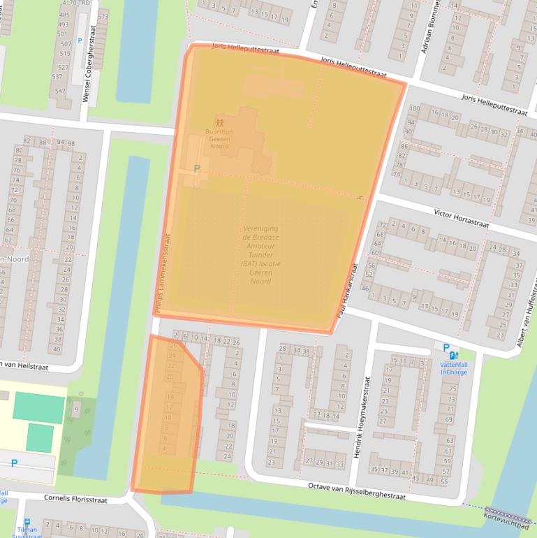 Kaart van postcodegebied 4827CM.