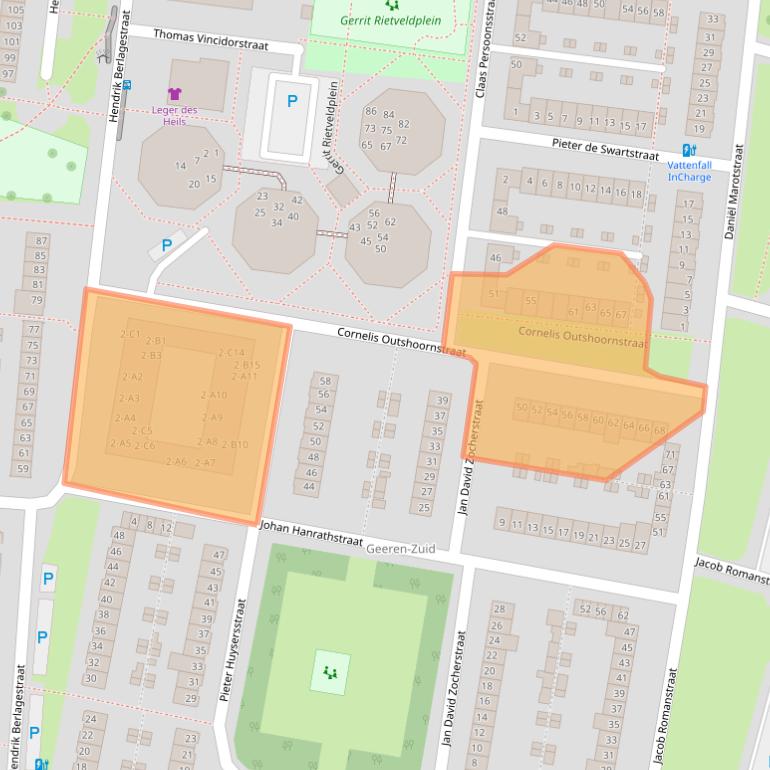 Kaart van postcodegebied 4827JA.