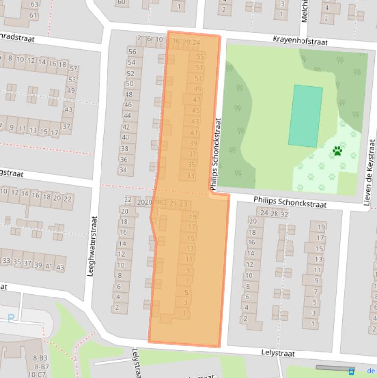 Kaart van postcodegebied 4827LC.