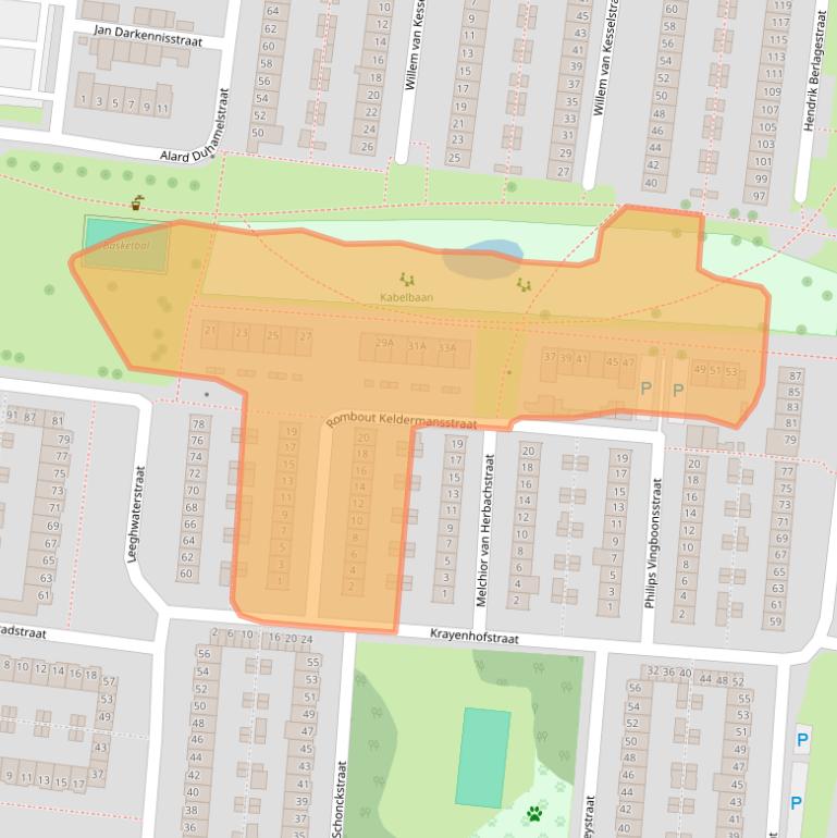 Kaart van postcodegebied 4827LE.