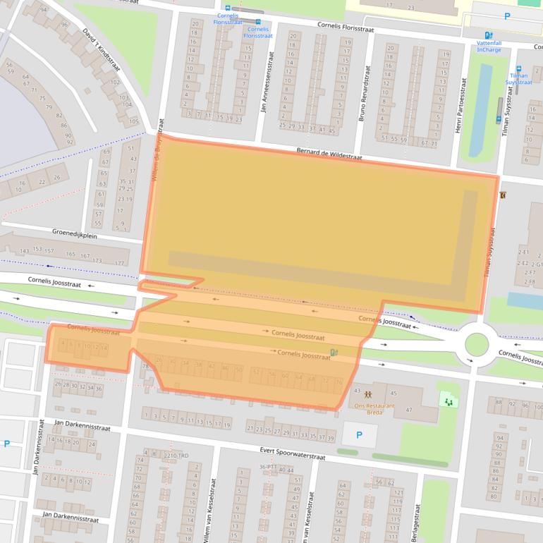 Kaart van postcodegebied 4827LM.