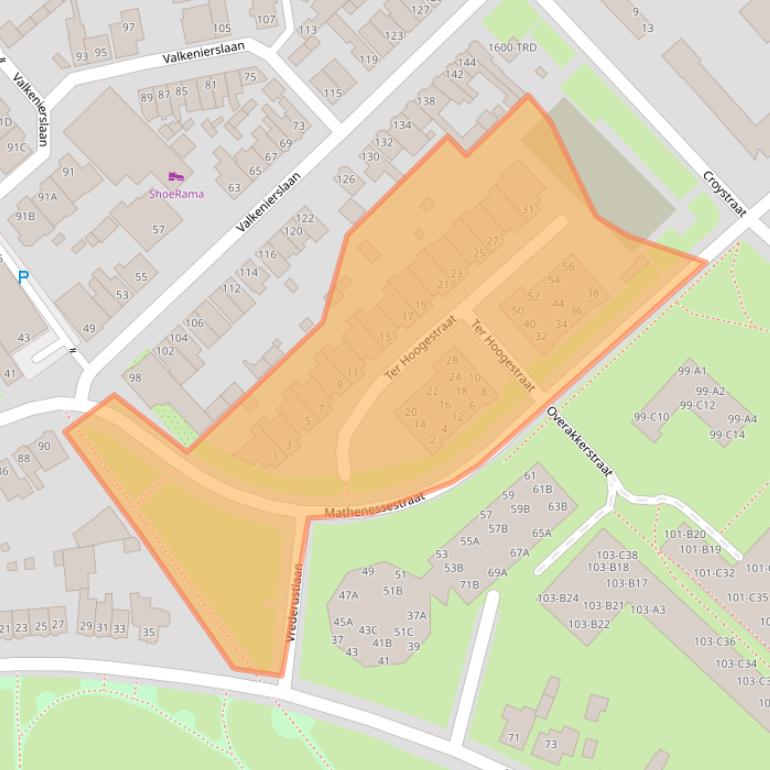 Kaart van postcodegebied 4834EC.