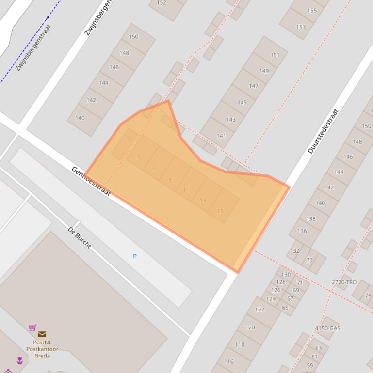 Kaart van postcodegebied 4834HH.