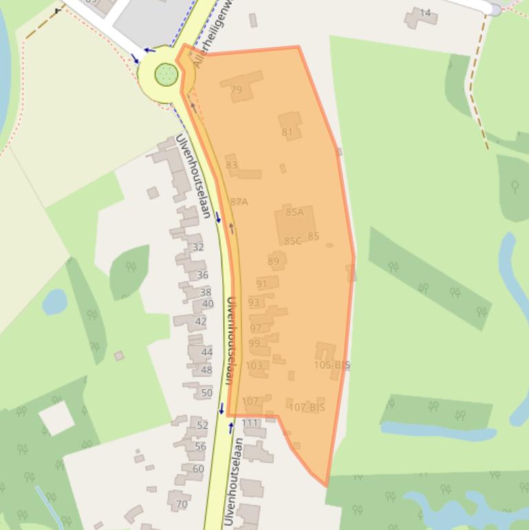 Kaart van postcodegebied 4834MD.