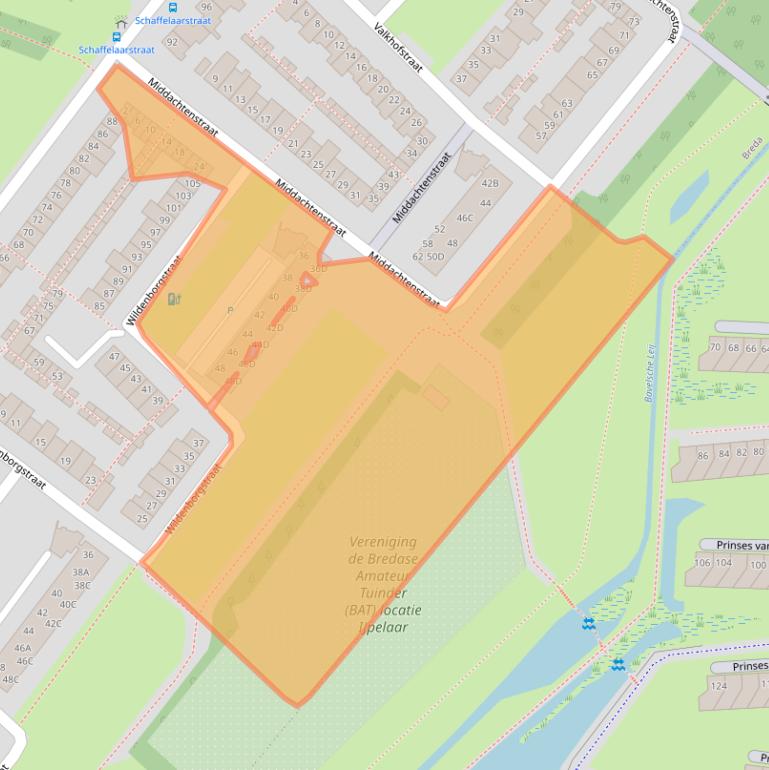 Kaart van postcodegebied 4834PC.