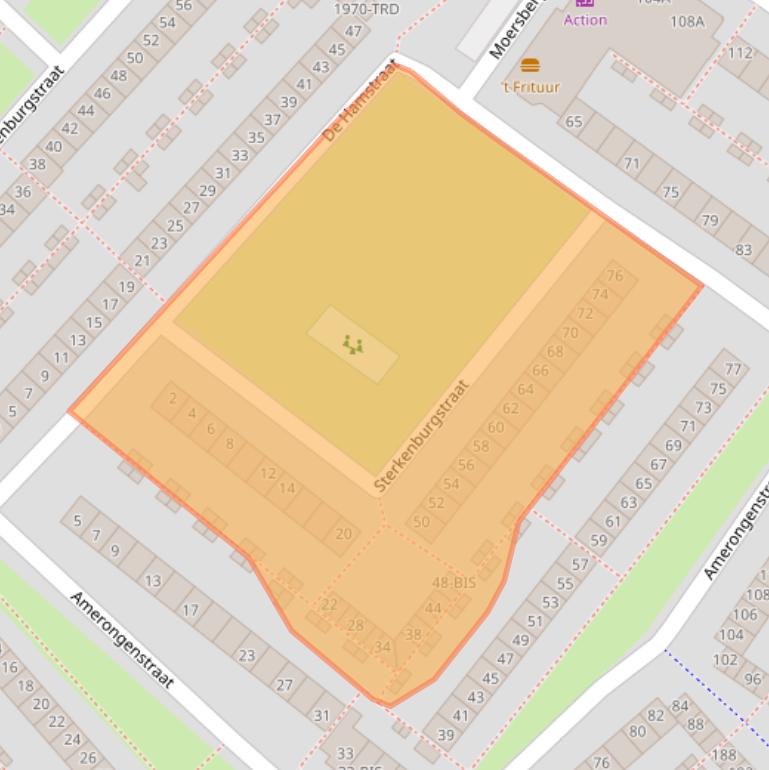 Kaart van postcodegebied 4834RE.