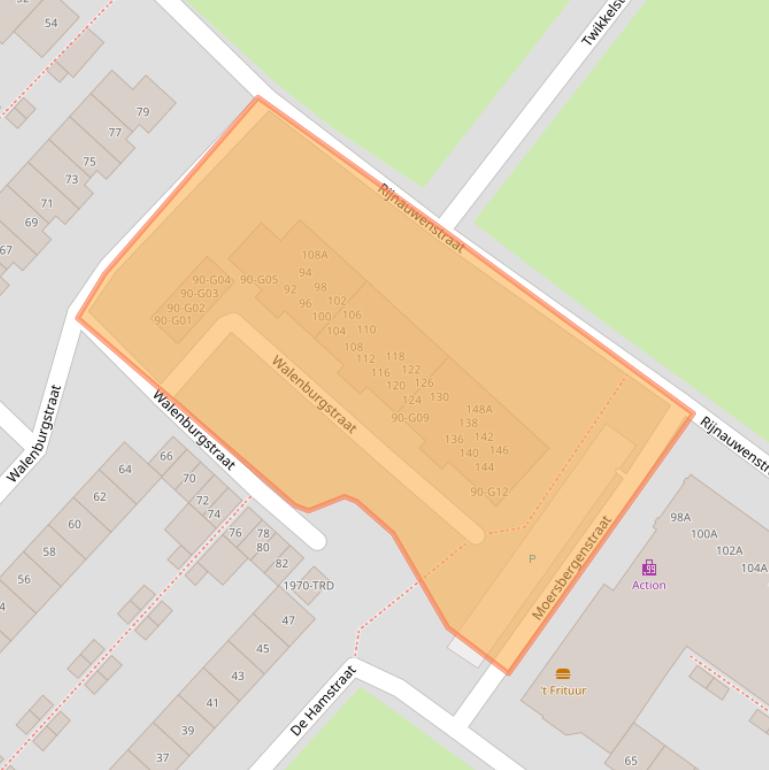 Kaart van postcodegebied 4834RT.