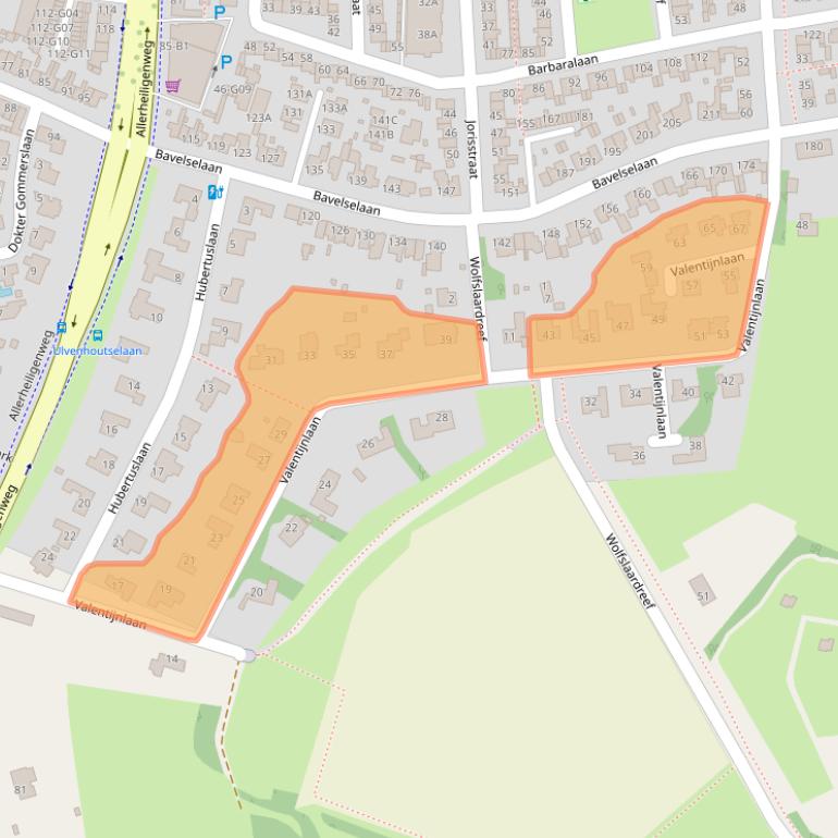 Kaart van postcodegebied 4834SE.