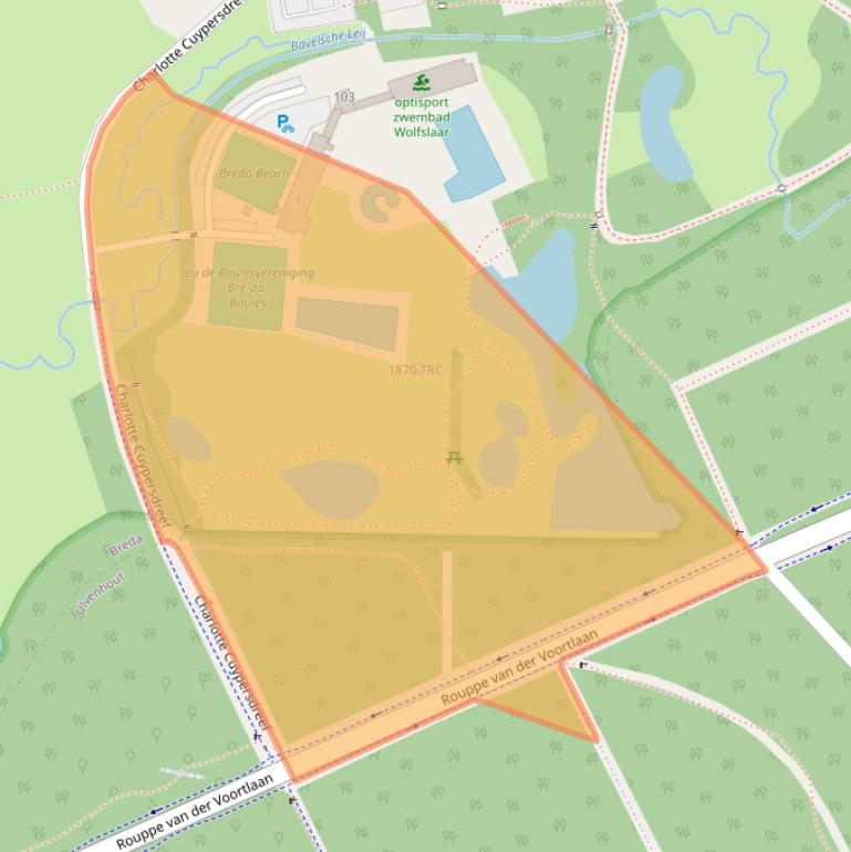 Kaart van postcodegebied 4834SR.