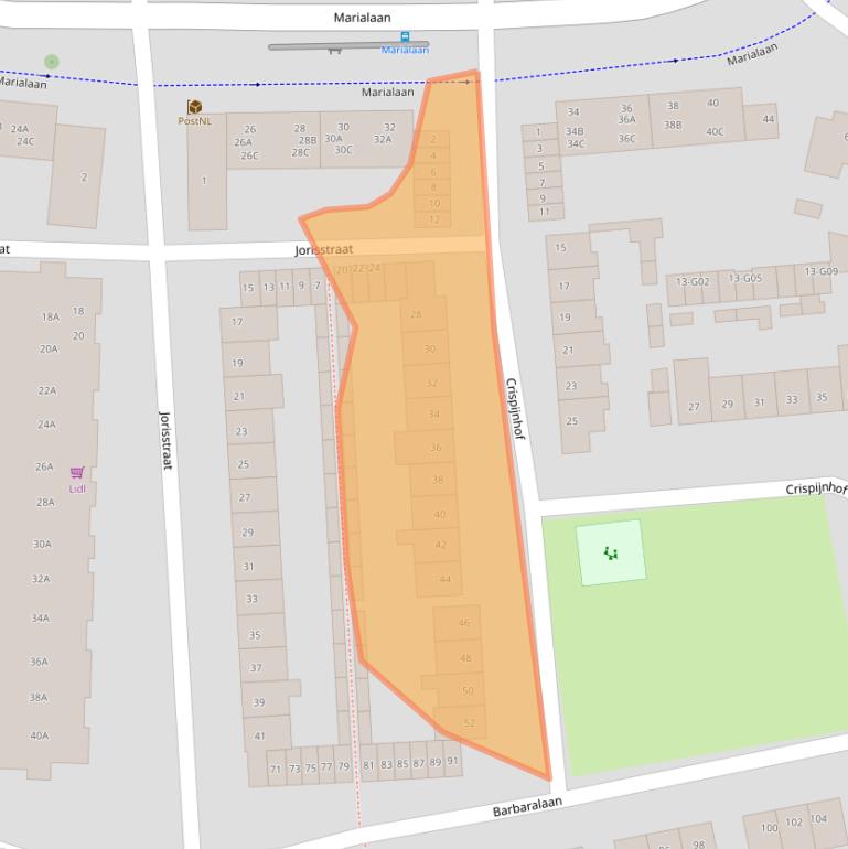 Kaart van postcodegebied 4834VB.