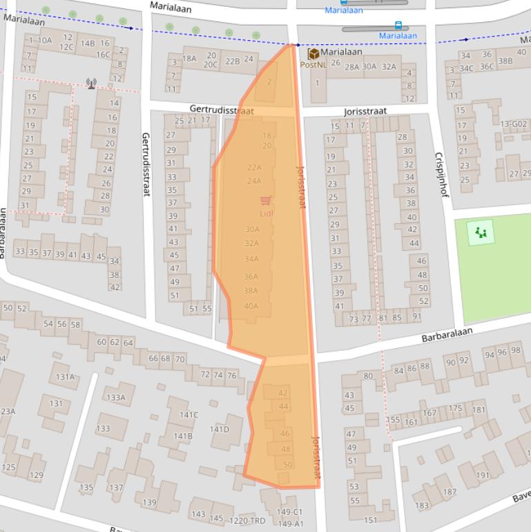 Kaart van postcodegebied 4834VD.