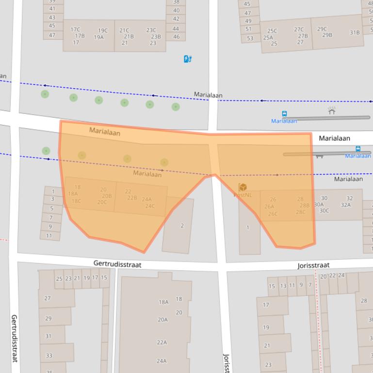 Kaart van postcodegebied 4834VL.